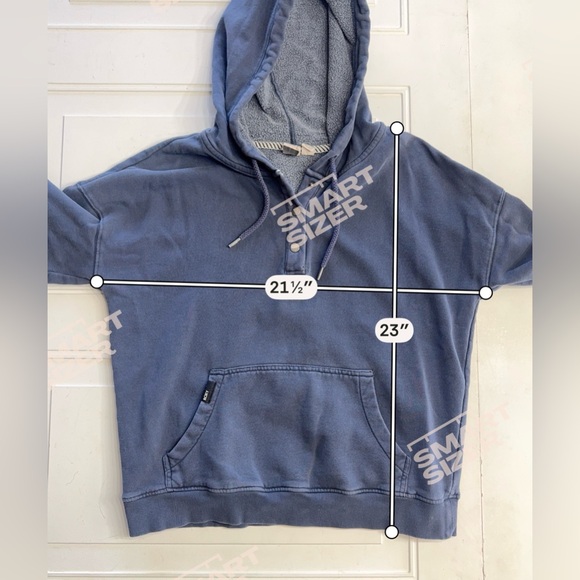 Roxy Women’s Sz L Y2K Blue Button Up Hooded Sweatshirt Hoodie - Picture 5 of 7